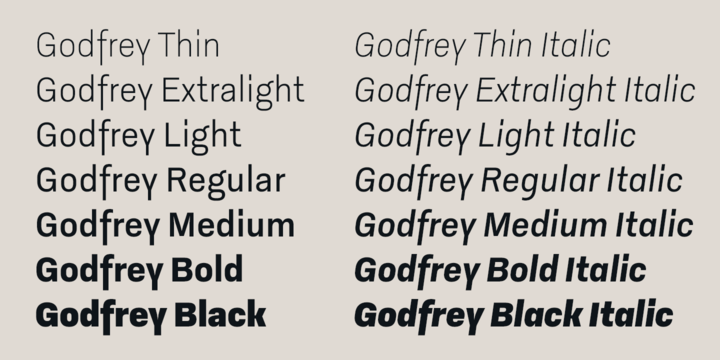 Beispiel einer Godfrey Bold-Schriftart